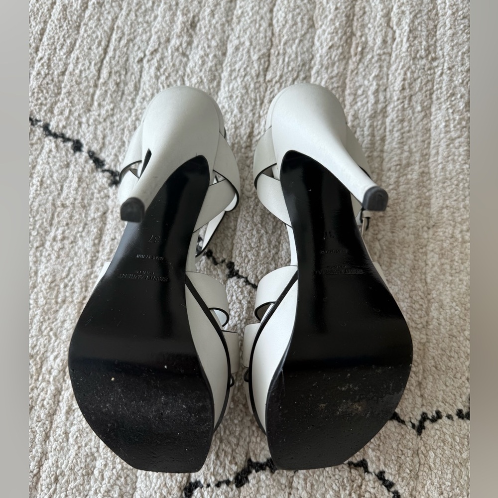 SAINT LAURENT TRIBUTE WHITE 105 HEELS SIZE 37 - Picture 16 of 16